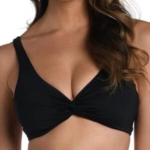 NWT La Blanca | Island Goddess Underwire Twist Bikini Top Black 10
